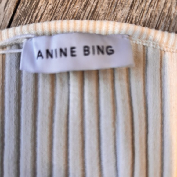 Anine‎ Bing Scarlet Scoop Neck Ribbed Knit Sweater Ivory NWT Size Large - Picture 4 of 6